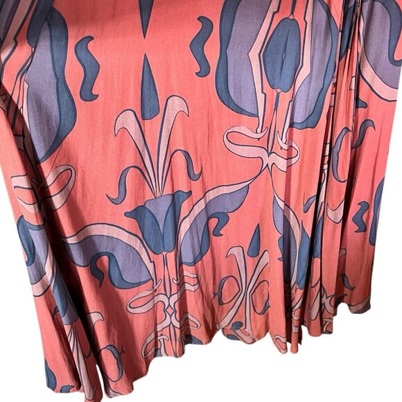 Free People Women Brick Tulip Sleeve Wrap Maxi Dress XS Boho Art Deco Pattern - Picture 7 of 9